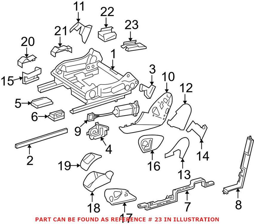 Mercedes Seat Rail Cover - Front Driver Side Rearward (Buckskin) 25191904208K67